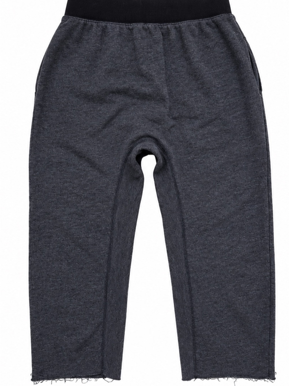 Free People Movement Cropped Sweatpants Womens Blue Grey Terry Lined Raw Hem